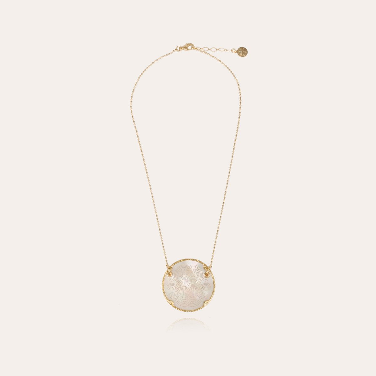 Collier GAS Bijoux - Sun Diva grand modèle or - Nacre blanche