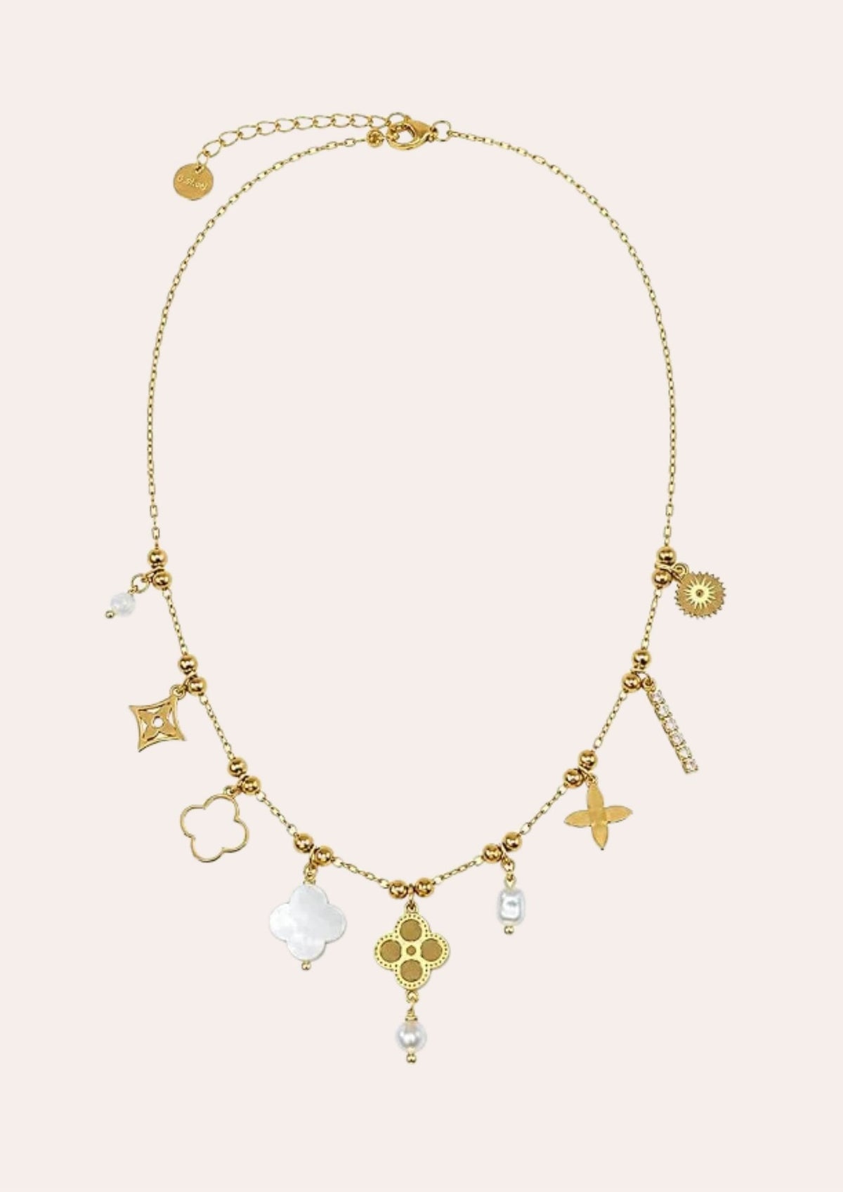 Collier breloques acier inoxydable