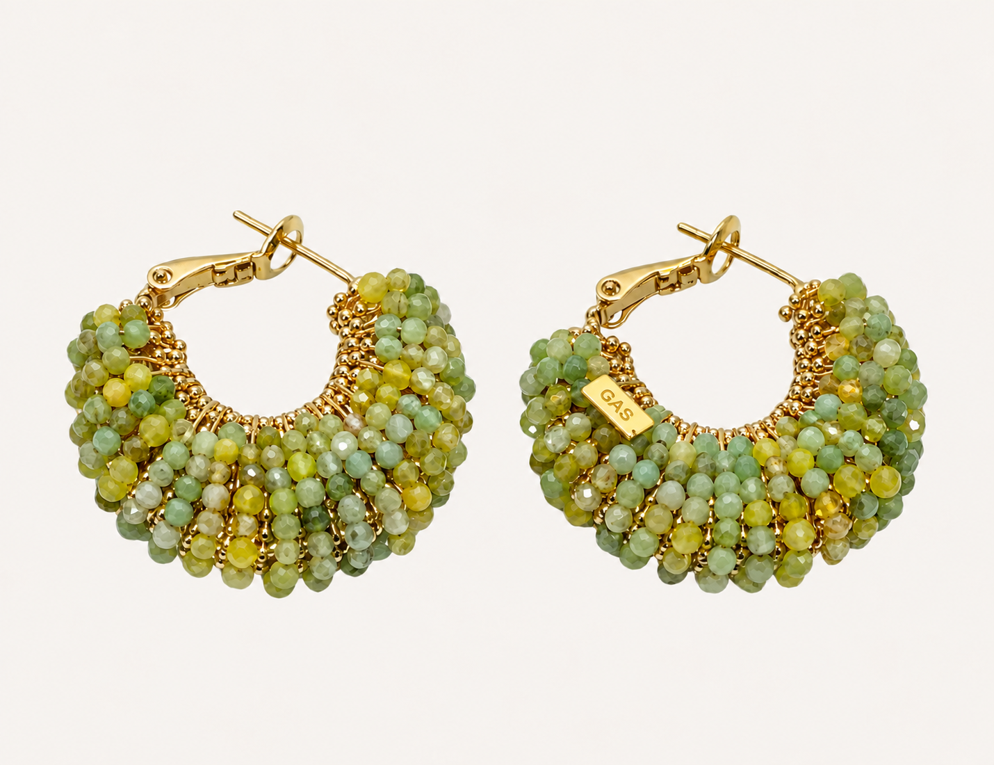 Boucles d'oreilles GAS Bijoux -   Izzia petit modèle or vert acidulé