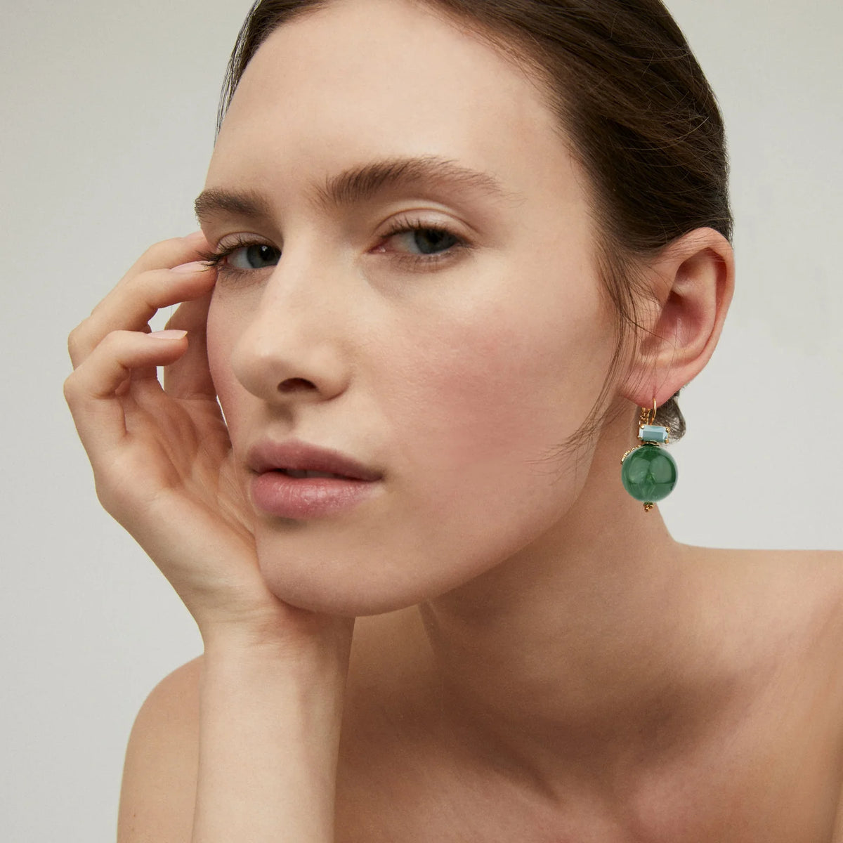 Boucles d'oreilles GAS Bijoux - Decalcia or / vert