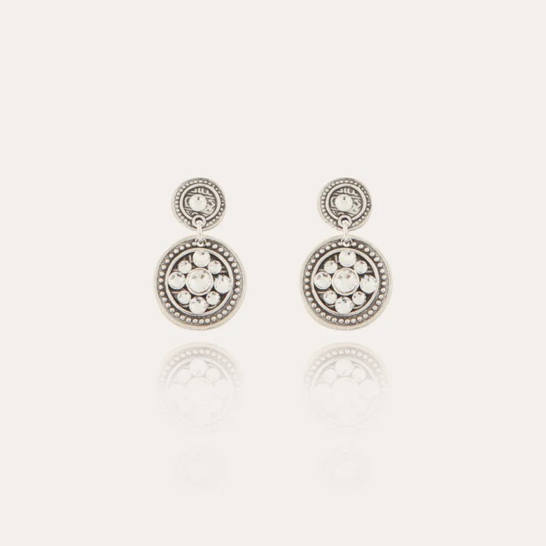 Boucles d'oreilles GAS Bijoux - Sequin simple cristal argent