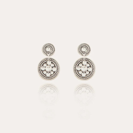 Boucles d'oreilles GAS Bijoux - Sequin simple cristal argent